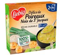 LIEBIG - Soupe Velouté Poireaux Noix de Saint-Jacques à la Crème Fraîche - les 2 briques de 30cl - Le Lot De 3
