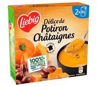 LIEBIG - Soupe Velouté Potiron Châtaignes Carottes | Onctueuse et savoureuse | Parfaite pour les soirées d'hiver | les 2 briques de 30cL | LOT DE 3