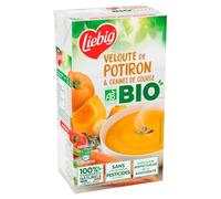 LIEBIG - Soupe Velouté Potiron Graines de Courge et Carottes Bio à la Crème - la brique de 1L - Le Lot De 4