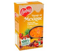 LIEBIG - Soupe Voyage au Mexique Tomate Maïs Haricots Rouges Coriandre et Cumin - la brique de 1L - Le Lot De 4