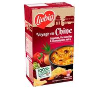 LIEBIG - Soupe Voyage en Chine Vermicelles Pousses de Bambou et Champignons Noirs - la brique de 1L - Le Lot De 4