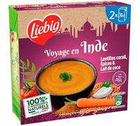 Liebig Voyage en Inde Lentilles Corail Epices & Lait de coco 2x30cl