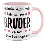 Lieblingskind Tasse avec inscription en allemand « Ich habe dich mehr lieb als mein Bruder es tut. » - Votre enfant préféré - Tasse à café 330 ml en céramique - Pour anniversaire, fils, parents, maman