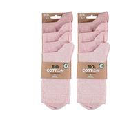 Lieblingsstrumpf24 Lot de 8 paires de chaussettes en coton bio sans couture pour enfant garçon fille chaussettes basiques Öko-Tex Standard 100, Multi Rose, 23-26