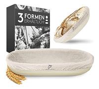 Liebspecht® Corbeille à canne ovale Peddig de haute qualité (Ø 28 cm) - Avec insert en lin lavable - Convient pour 500 g de pâte - L'accessoire de cuisson parfait