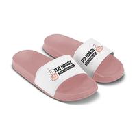 LIEBTASTISCH Sandales de bain avec message « Ich hasse Menschen » - Chaussures noires pour les fans d'humour introvertis, Rose, 38 EU