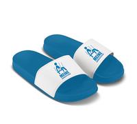 LIEBTASTISCH Tongs de bain avec inscription en allemand « Meine Saunala » - Pantoufles de sauna amusantes en bleu - Sandales de sauna antidérapantes pour hommes et femmes - Cadeau pour les fans de