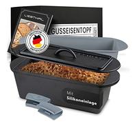LIEBTHAL Moule à pain avec couvercle - Insert en silicone antiadhésif sur mesure - 3,5 l - Moule à pain pour rôtir, cuire et braiser