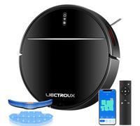 LIECTROUX Aspirateur Robot Laveur M7S Pro, 4000Pa d'aspiration, Commande par Appli, Cartographie Intelligente, Tapis Poils d'animaux, Autonomie 120 MN