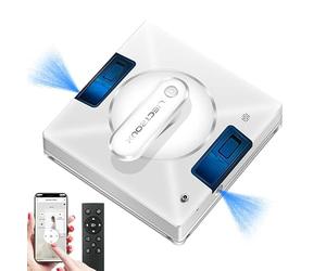 LIECTROUX YW509 Robot Laveur de Vitres, Pulvérisation d'eau dans Les 4 Sens, Robot Nettoyeur de vitres, Aspirateur Puissant, Mémoire Intelligente, Application et télécommande, Messages vocaux