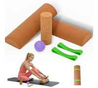 Liège Pied Balance Board Set Proprioception Cheville Planche d'équilibre Pieds Rouleau en Liège pour l'équilibre, Stabilité et Renforcement Musculaire des Pieds