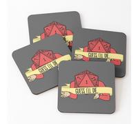 Liège Sous-Verres En Bois Donjons Et Dragons Je Suppose Que Je Vais Mourir D20 Dés Échec Critique 9,5 Cm Lot De 4 Pour Boissons Café Table