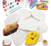 Liekadijiae 12 Pièces Galets Plats Cailloux,Pierre de Rivière Naturelle pour la Peinture Colorée,Galets Peints à La Main pour Dessin de Peintes