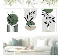 Liekadijiae 3 Pièces Affiches Abstraites Minimalistes, Images Esthétiques de Plante, Tableau Décoration Murale Bohème 30x40 cm, Tableau Décoration Murale Minimaliste Abstraite Géométrique Botanique