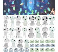 Liekadijiae 40 Pièces Statue d'Elfe Lumineuse, Figurines Elfes des Arbres Lumineux, Lumineux Arbre Elfes, Figurines des Arbres Mini Décoration Jardin, Mini Princesse de Décoration de Jardin