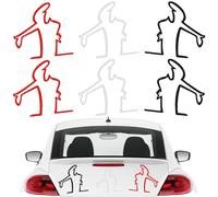 Liekadijiae 6 Pièces Autocollant de Voiture de Dessin Animé, Sticker Manga Voiture, Autocollants Réfléchissants « La Linea » pour Voiture, 8 x 8cm Autocollants de Voiture de Dessin Animé Réfléchissant