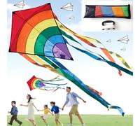 Liekadijiae Cerf-Volant Delta, Cerf-Volant Arc-en-Ciel, Cerf Volant Enfant, Cerf-Volant pour Enfants à Partir de 3 à 64 x 158 cm, Cerf-Volant Delta pour Enfants et Adultes pour Les Jeux en Plein Air