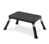 LIEKUMM Marchepied pliable à 3 marches - Charge maximale : 150 kg - Réglable en hauteur - Marchepied léger en acier pour cuisine et maison - Avec plateforme antidérapante et pieds en caoutchouc - Noir