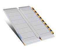 LIEKUMM Rampe de fauteuil roulant - 121 x 77 cm - Capacité de charge de 450 kg - Rampe de fauteuil roulant en aluminium pour escaliers, marches, trottoirs, rampe de seuil pour fauteuil roulant