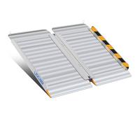 LIEKUMM Rampe de fauteuil roulant, 61 x 77 cm, charge maximale : 450 kg, pliable, en aluminium, pour escaliers, marches, trottoirs, rampe de seuil pour fauteuil roulant électrique, poussette