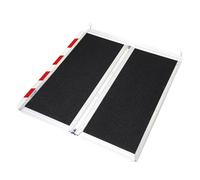 LIEKUMM Rampe de Fauteuil Roulant, 90 x 76 cm Rampe Acces Handicapé, Rampe Fauteuil Roulant Pliable Antidérapante en Aluminium, Capacité 300 kg Rampe Handicapé