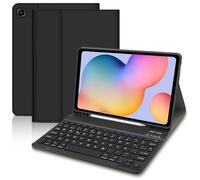 Lielax Étui Samsung Galaxy Tab S6 Lite 10,4" 2024/2022/2020, Bluetooth amovible magnétique, clavier espagnol Ñ avec porte-stylo pour tablette Galaxy S6 Lite, noir