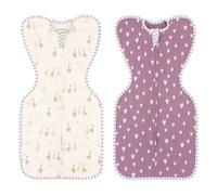 Liemuao 2PCS Gigoteuse d'emmaillotage pour bébé en Coton, Sac de Couchage pour Nouveau-né, Langes Auto-apaisants, Développement des Hanches, Fermeture Éclair Double Sens Couverture Bébé (C, 3-6mois)