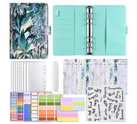 Liemuao A6 Budget Planner, Classeur Budget Enveloppe Forêt Tropicale, Porte Documents avec Pochettes Zippées Planificateur de Budget pour Journal de Voyage Agenda Maison Bureau (C)
