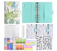 Liemuao A6 Budget Planner, Classeur Budget Enveloppe Forêt Tropicale, Porte Documents avec Pochettes Zippées Planificateur de Budget pour Journal de Voyage Agenda Maison Bureau (A)