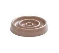 Liemuao Gamelle Anti Glouton Chat en Céramique, 15.5cm Gamelle Chat Surélevée avec Support en Bambou Gamelle d'alimentation Lente Slow Feeder pour Chats Anti-Vomissements Bol Nourriture Chat (Brun-A)