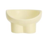 Liemuao Gamelle Chat Surélevée, 240ML Bol Chat en Céramique Inclinable à 15° Bol d'alimentation pour Nourriture & Eau, Anti-vomissement Gamelle pour Chats et Petits Chiens (Beige)