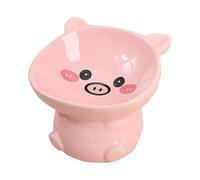 Liemuao Gamelle Chat Surélevée - Formes d'animaux Mignons - Bols Chat Ceramique de Nourriture, Anti Vomissement Gamelle Chat Inclinée à 15° Bol de Nourriture/Eau pour Animaux de Compagnie (Pig)