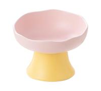 Liemuao Gamelle en Céramique pour Chat, Gamelle Chat Surélevée Inclinable à 15° avec Support Bol de Nourriture et Eau pour Chat Anti-vomissement Disponible pour Les Chats et Les Chiots (Rose-A)