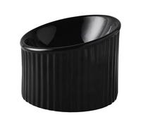 Liemuao Gamelle pour Chat Surélevée Inclinée, Gamelle Chat en Céramique, Inclinable à 15° Bol Chat pour Nourriture & Eau Anti-vomissement Parfaite pour Les Animaux de Compagnie (Noir-350ml)