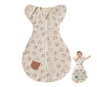 Liemuao Gigoteuse d'été pour Bébé Tog 0,5-100% Coton Gaze Respirant et Absorbant Sac de Couchage pour bébé, Gigoteuse d'été à Pieds Combinaison pour Naissance Garcon Fille 0-9 Mois (C, 6-9mois)