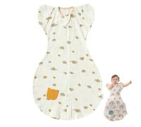 Liemuao Gigoteuse d'été pour Bébé Tog 0,5-100% Coton Gaze Respirant et Absorbant Sac de Couchage pour bébé, Gigoteuse d'été à Pieds Combinaison pour Naissance Garcon Fille 0-9 Mois (B, 6-9mois)