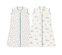 Liemuao Lot de 2 Gigoteuse d'été pour Bébé, 100% Coton Sac de Couchage Respirante, 0.5 tog Gigoteuse Ete Emmaillotage Bebe sans Manches, Turbulette pour Bébé Nouveau-né Garçons Filles (A, 0-6mois)