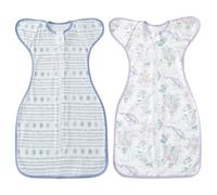 Liemuao Lot de 2 Sac de Transition Swaddle Up 0-9 Mois, Gigoteuse d'Emmaillotage pour Bébé et Nouveau Né, Couverture en 100% Coton Sacs de Couchage pour Bébé, Double Fermeture éclair (C, 0-3 Mois)