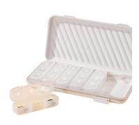Liemuao Pilulier Semainier Français Matin Midi Soir, Boite Medicaments 7 Jours 3 Compartiments Amovibles pour Vitamines, Suppléments et Médicaments pour Voyage Quotidien, Résiste à l'humidité (Blanc)