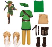 Lien Cosplay Costume jeu Zelda vert uniforme pantalon taille accessoires Halloween noël carnaval robe fête wigs