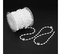 Lien de chaîne pour store vertical, cordon perlé de 10 m avec clip de jonction en fer antirouille pour stores romains et volets, chaîne de traction blanche pour rideaux verticaux