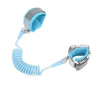 Lien de poignet pour enfants, harnais de poignet anti-perte de 1,5 m en coton tricoté + TPU + acier souple et flexible pour la rue bondée(Tête fixe bleue 1,5 mètres)