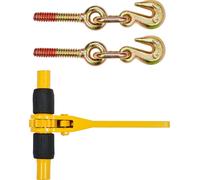 Liens de chaînes à cliquet SucceBuy, 1/4"-5/16", charge de travail de 2600 lbs, pack de 4 liens d'arrimage haute performance avec crochets de préhension, sangles de sécurité pour chaînes de remorquage