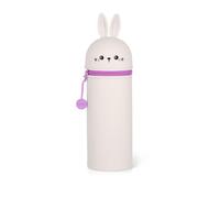 Legami Trousse en silicone Don’t worry be happy souple 2-en-1 fermeture à glissière Blanc et Rose