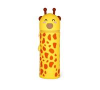 Liens - Kawaii Étui École 2 en 1 en Silicone Souple, Thème Giraffe, Porte-stylos de Table, Fermeture à Glissière, Crayons Crayons Stylos, H 18.5 cm