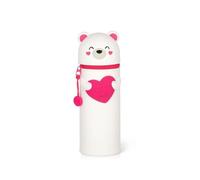 Liens - Kawaii Étui École 2 en 1 en Silicone Souple, Thème Teddy Bear, Porte-stylos de Table, Fermeture à Glissière, Crayons Crayons Stylos, H 18.5 cm