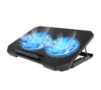 LIENS Support de Refroidissement pour Ordinateur Portable - Alimenté par USB (2 Ventilateurs) - Réglable en Hauteur - Jusqu'à 43,2 cm - Blanc (Noir)