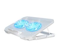 LIENS Support de refroidissement pour ordinateur portable - Alimenté par USB (2 ventilateurs) - Réglable en hauteur - Jusqu'à 43,2 cm - Blanc