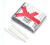 Liens torsadés en métal 7600Pcs Plastic Iron Tie Colorful Multi-Size Wire Sealing Binding for Candy Lollipop Cookies Food Gift Party Packaging(Silver,4X60mm)