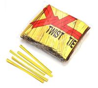 Liens torsadés en métal 7600Pcs Plastic Iron Tie Colorful Multi-Size Wire Sealing Binding for Candy Lollipop Cookies Food Gift Party Packaging(Gold,4X100mm)